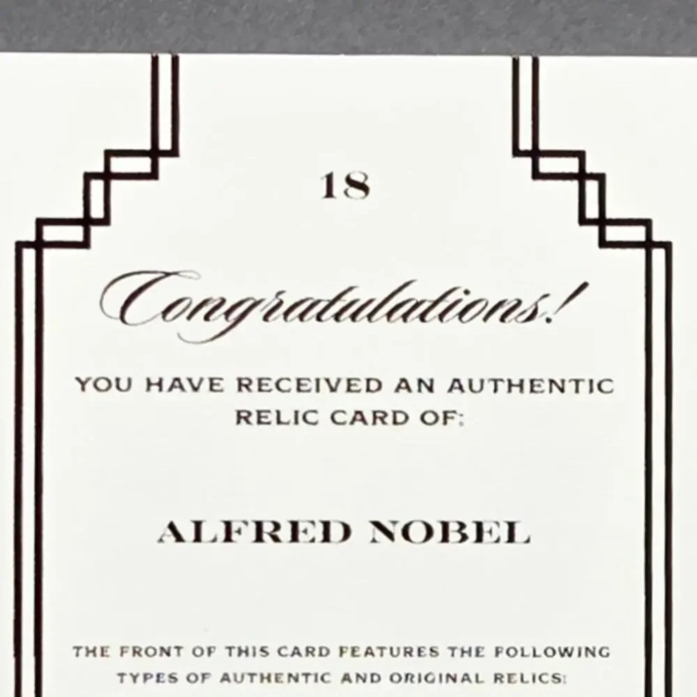 Authentic Alfred Nobel Handwriting Relic Piece of History Peace Prize